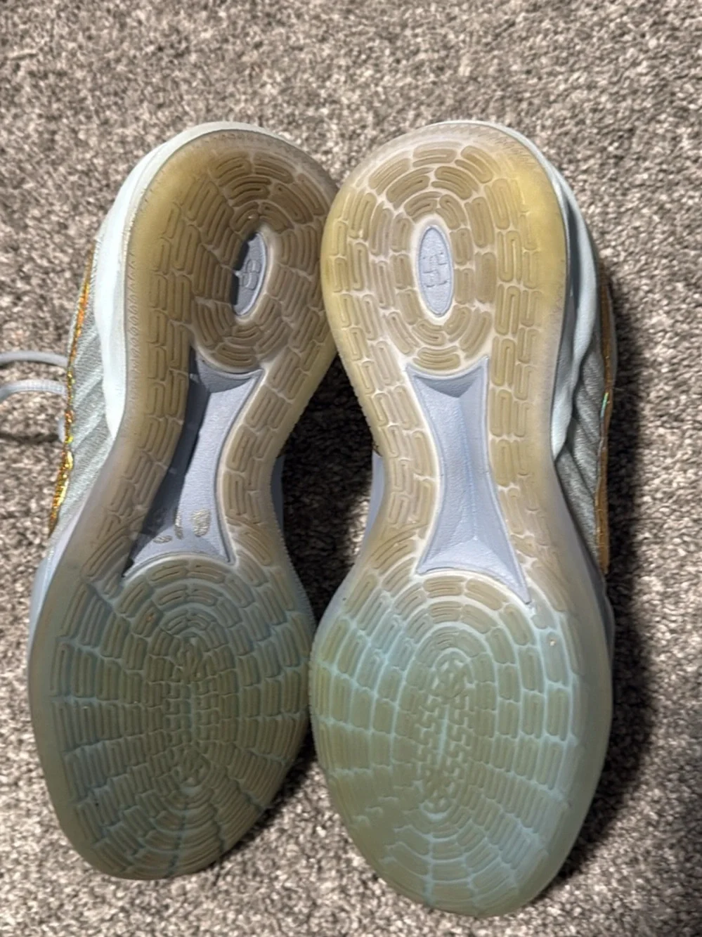 Nike Sabrina 3 EP Size 8 Iridescent Low-Top Sneakers with Gold Sequin Swoosh
